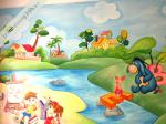 tranh tường mầm non, mẫu tranh trường mầm non, tranh trẻ em ngộ nghĩnh, tranh tường